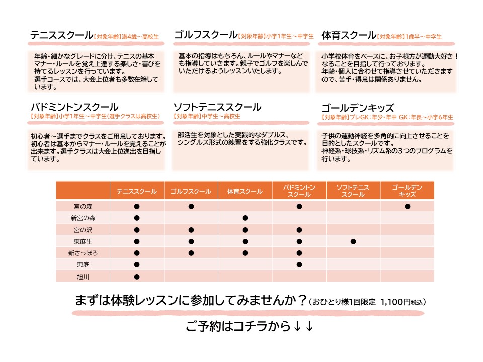 【子どもスクール】体験受付中!!
