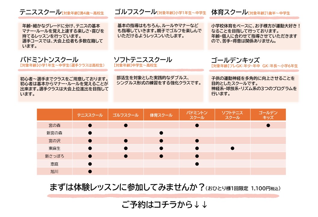 【子供スクール】体験受付中！